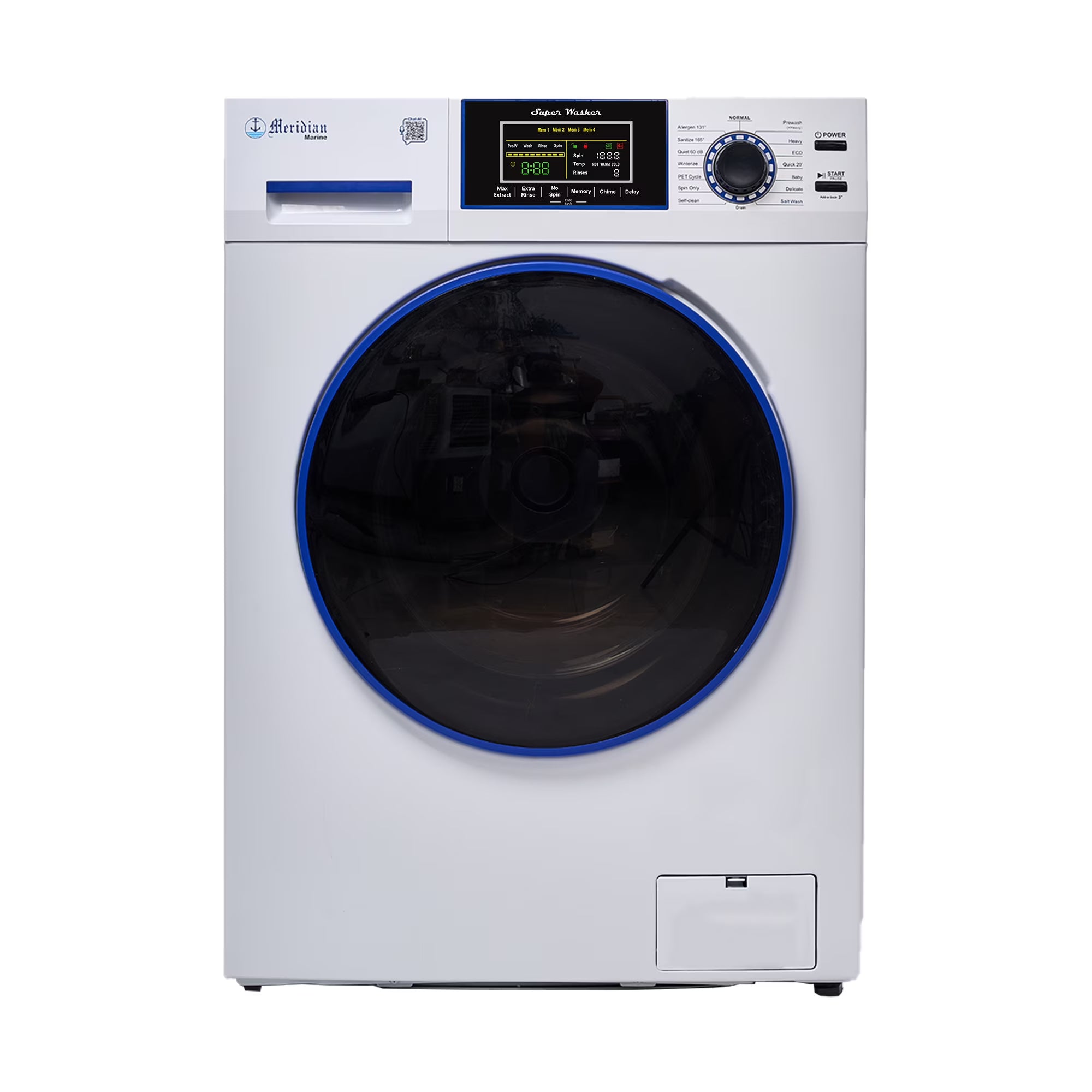 Marine Washer ANTI CORROSION 1.62 cf/15 lbs. 1400 RPM Salt Wash Sanitize 110V