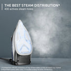Rowenta Ultimate+ Steam Iron, Vertical Steam, Auto-Off, Black & Blue, DW8350U1