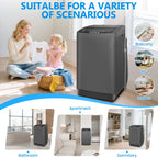 Veeboto Portable Washing Machine, 18.7Lbs Capacity Portable Washer with Drain Pump, 10 Wash Programs/8 Water Levels/LED Display, Full-Automatic Compact Laundry Washer for Apartment, Dorm, Home