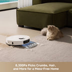 MOVA Robot P10 Pro Ultra Vacuum and Mop,  13,000Pa Suction 140°F Hot Water Auto Mop Washing & Drying, Dual Spinning Extenable Mop,10.5mm Lifting for Carpet, 360°Obstacle Avoidance, App Control