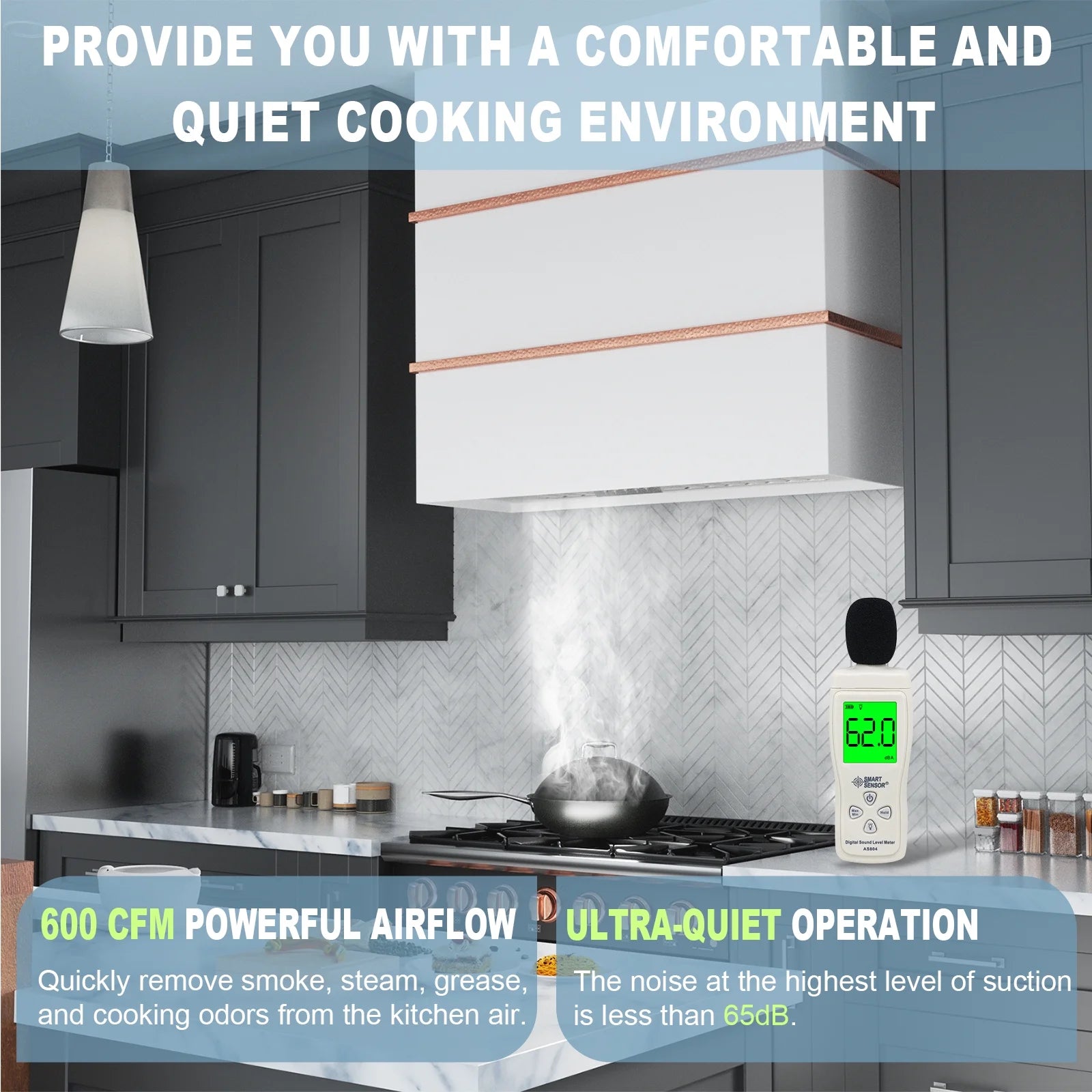 Akicon Range Hood 30 Inch, 600 CFM Ducted Vent Hood, Stainless Steel Box Kitchen Hood with 2 LED Lights, Removable Baffle Filters, Stove Hood Vent for Kitchen, 3 Speeds, Wall Mounted (AK-HS30HB-JBC)
