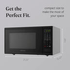 Farberware Countertop Microwave Ov 1100 Watts, 2.2 cu ft - Smart Sensor With LED Lighting and Child Lock - Perfect for Apartments and Dorms - Easy Clean Black Interior, Stainless Steel