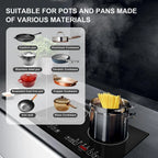WAASOSCON 2 Burner Electric Cooktop, 2000W+2000W Double Induction Hob, 110V Portable Table Top Stove with Touch Control for Stone Pots