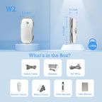 Tosima W2 Window Cleaner Robot, Automatic Cleaning with Intelligent Path Planning, 3800Pa Suction Power, Edge Detection Technology, Remote Control, White