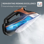 Rowenta Steam Force+ Iron for Clothes, Stainless Steel Soleplate, 1850 Watts, 400 Microsteam Holes, Garment Steamer, Black & Blue, DW9440U1