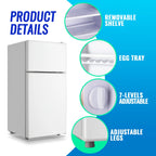 Tacool 2.4 Cu.ft Mini Fridge with Freezer, Small Refrigerator Apartment Size Fridge Black, NEW