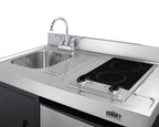 39" Wide All-In-One Kitchenette, stainless steel/black