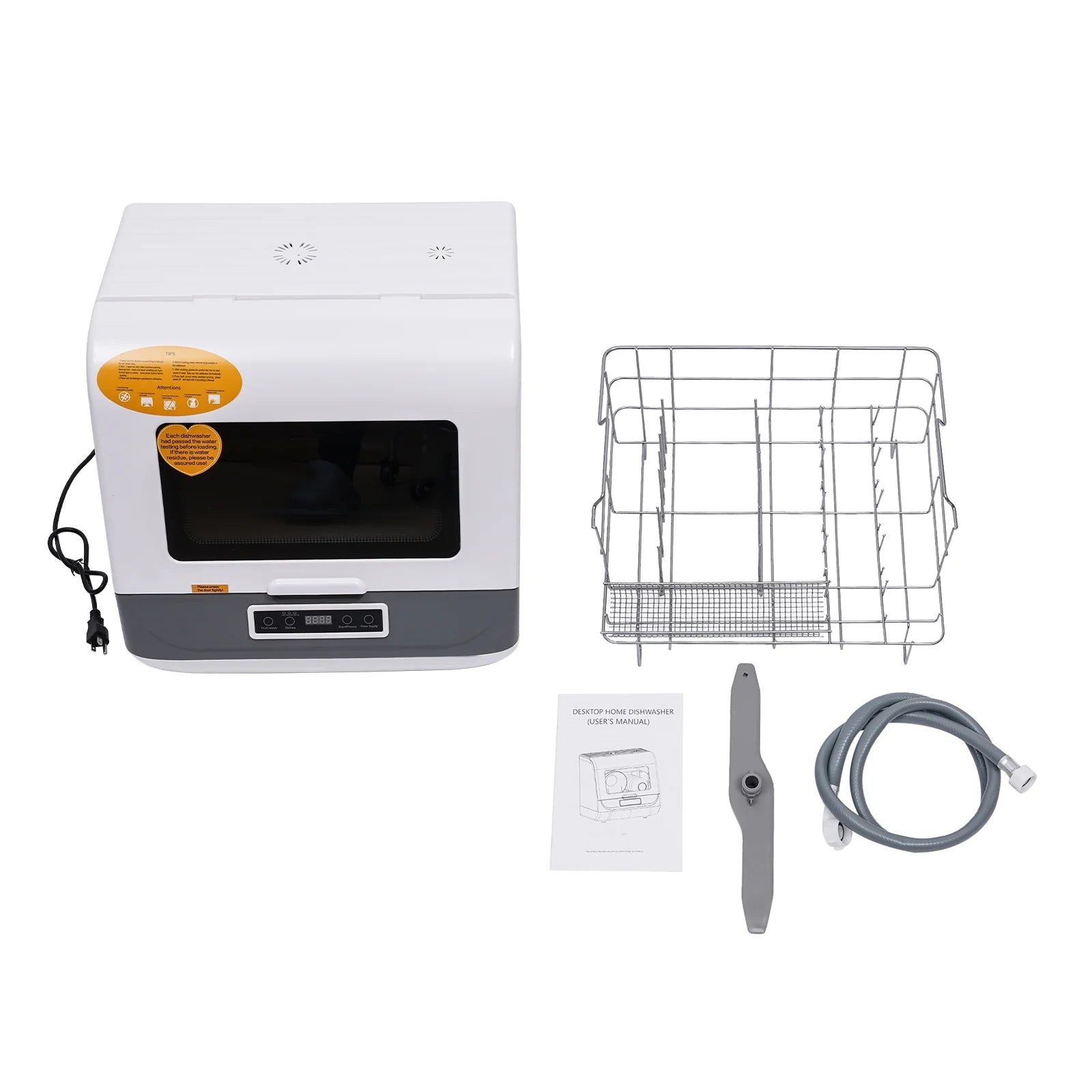 Peakora Portable Countertop Dishwasher, 3-in-1 Function Flip-Top Dishwasher, 800w Mini Dishwasher for Small Households Apartments Boats 17.72*15.75*17.32in