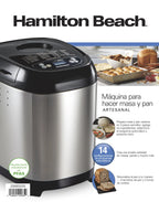 Hamilton Beach 2 lb Bread Maker Machine, Artisan Dough Bread Maker with 14 Settings, Black & Stainless Steel