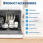 CazToi 10-Minute Quick Wash Portable Dishwasher with Powerful 162��F Hot Air Drying, 6 Cycles Compact Countertop Design No Installation