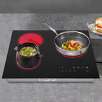 24" 3-Burner Built-in Electric Cooktop Ceramic Stove Top Touch Timing 110V 2600W