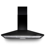 36 Inch Range Hood 450CFM Wall Mount Stainless Steel Kitchen Vent Hood Fan 3 Speed LED Light Chimney Hood Retractable black