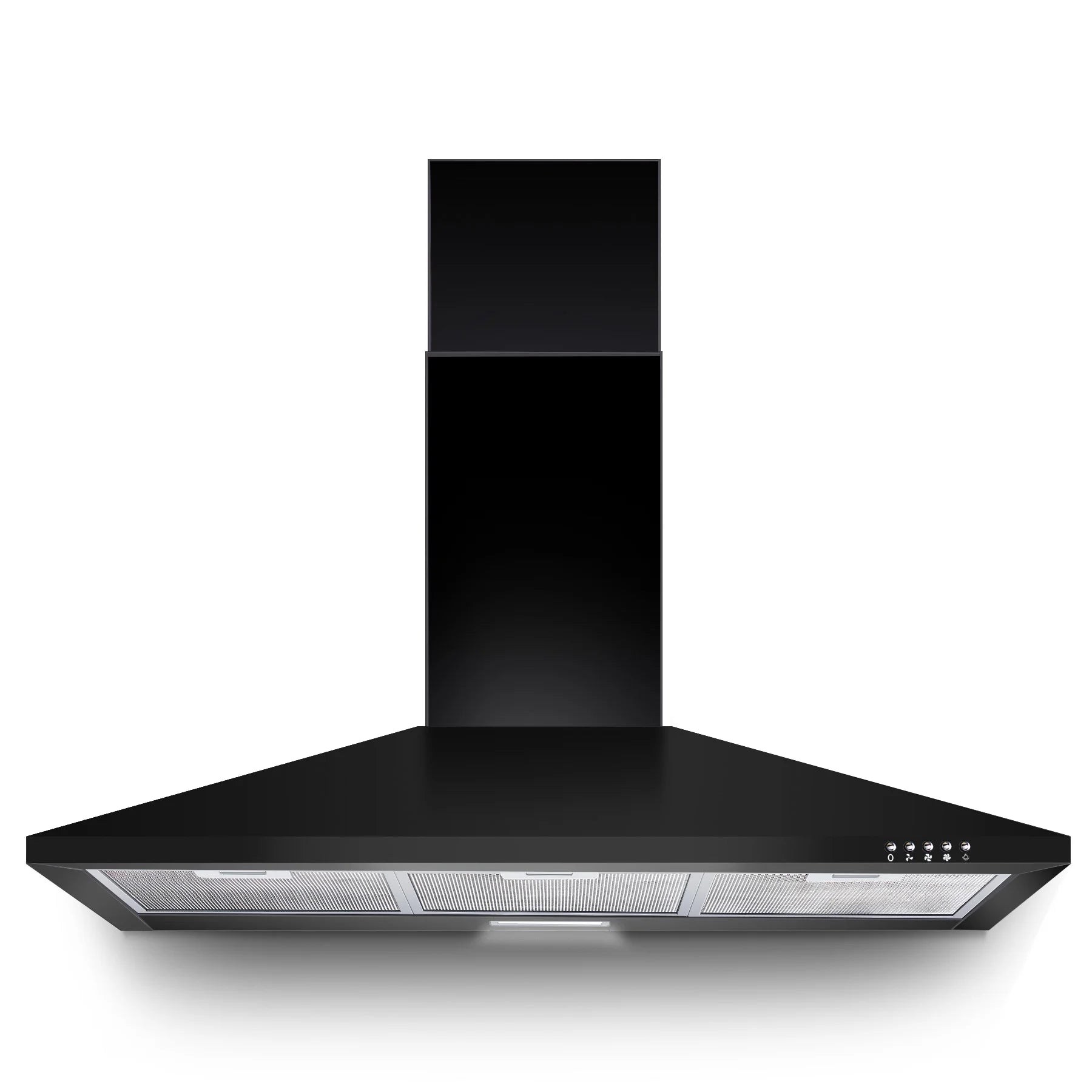 36 Inch Range Hood 450CFM Wall Mount Stainless Steel Kitchen Vent Hood Fan 3 Speed LED Light Chimney Hood Retractable black