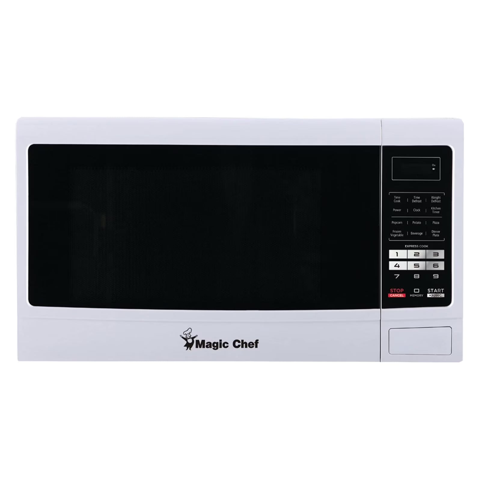 Magic Chef 1.6 Cu. ft. 1100W Countertop Microwave Oven with Push-Button Door in Black, New