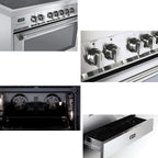 Roromall 36" Electric Range with 5 Heating Elements Convection Oven 4.3 Cu. Ft. Capacity, 7 Functions Professional Electric Range Oven with Smooth Glass Top, Stainless Steel