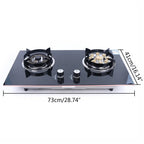 2-Burner Natural Gas Stove, Built-in Gas Cooktop Stove for Home Kitchen