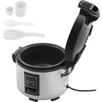 KFFKFF Industrial Rice Steamer, 45-Cup Capacity, 9.51 Qt / 9 Liter Voluminous Rice Maker and Heater with Nonstick Cooking Chamber, Swift Preparation and 12-Hour Heat Retention
