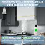 Akicon Range Hood 30 Inch, 600 CFM Ducted Vent Hood, Stainless Steel Box Kitchen Hood with 2 LED Lights, Removable Baffle Filters, Stove Hood Vent for Kitchen, 3 Speeds, Wall Mounted (AK-HS30HB-JBC)