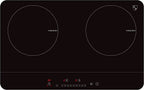 K&H 2 Burner Double Dual 24 Inch Induction ULTRA SLIM Electric Stove Top Ceramic Cooktop White 120V 1800W IN-DD18-120S