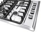 Stainless Steel 4-Burner Gas Stove, 3.0KW+1.75KW+1.0KW, Built-In Cooktop with Rotary Switch for Homes, Restaurants