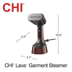 CHI LAVA Ceramic Plate Garment Steamer for Clothes with Fabric Brush, 2 Steam Modes, 1600 Watts, Red
