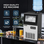 ROVSUN Ice Maker Machine 90 lbs/24H Capacity Freestanding & Countertop, Stainless Steel