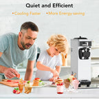 Entcook 3 Flavors Commercial Ice Cream Maker, 5.8-8 Gal/H Countertop Soft Serve Ice Cream Yogurt Machine with LCD Display