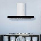 Hauslane Chef Series WM-739 30-inch Wall Mount Range Hood | T-Style with Black Glass Panel | 3 Speed, Professional Suction, Touch Control, Baffle Filters | Vented or Ductless