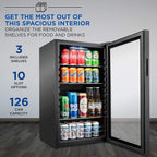 Ivation 101-Bottle Wine Cellar, Freestanding Mini Fridge - Stainless Steel