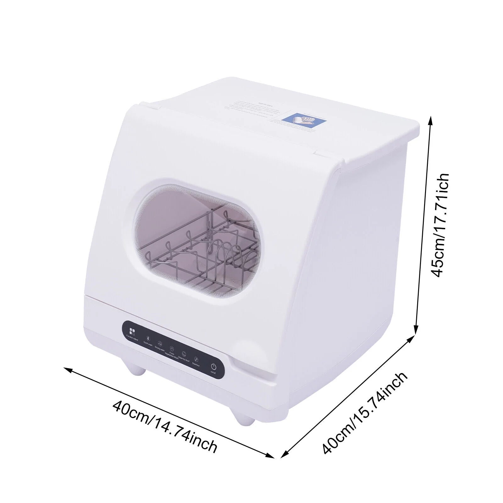 Miumaeov Compact Mini Dishwasher with Full Panel Control, 50 dB