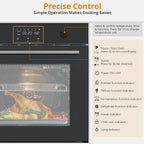 HELLONE 24" Single Wall Oven, Built-in Electric Ovens with 11 Cooking Modes, 3000W, 240V, 2.5 CF Convection Built-in Oven, Stainless Steel, Touch Control, Timer, Safety Lock