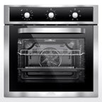 24" Single Wall Oven, Sunmaki 2.5 Cu. Ft. Built-in Electric Oven with 5 Cooking Functions, Mechanical Knobs Control