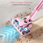 YOMATECH Cordless Vacuum Cleaner, 30Kpa/365W Powerful Stick Vacuum, 6 in 1 Lightweight Vacuum Cleaners for Home Hardfloor Carpet Pet Hair