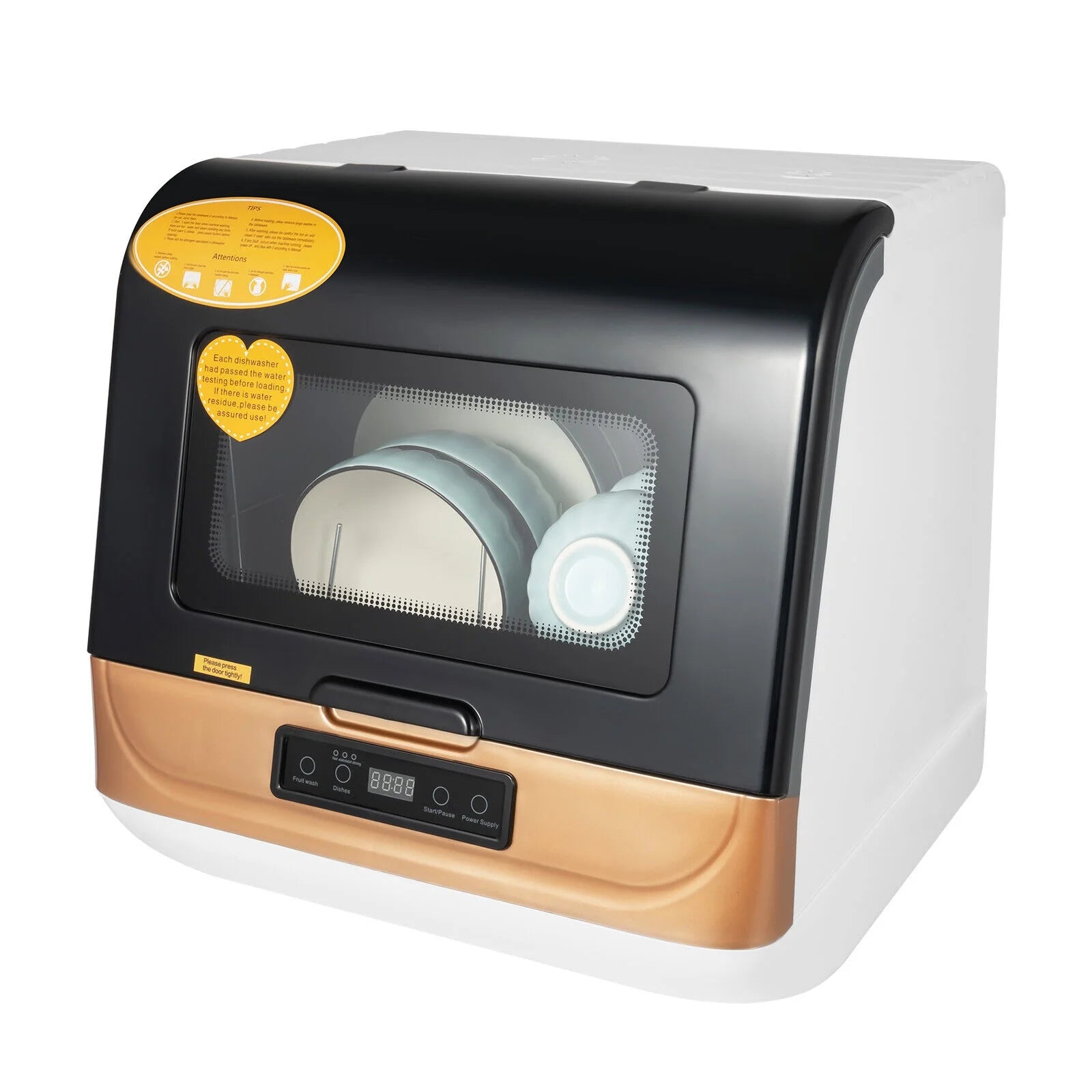 Dish washer Large Capacity Portable Washer Mini Dish Washer Compact Counter-top for clean tableware, vegetables, fruits