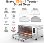 Nuwave Bravo Air Fryer Oven, 21-Qt Capacity 1800 Watts Convection Toaster Smart Oven, Large