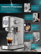 Gevi Compact Espresso Coffee Machine with Milk Steam Wand GECME418EA-U