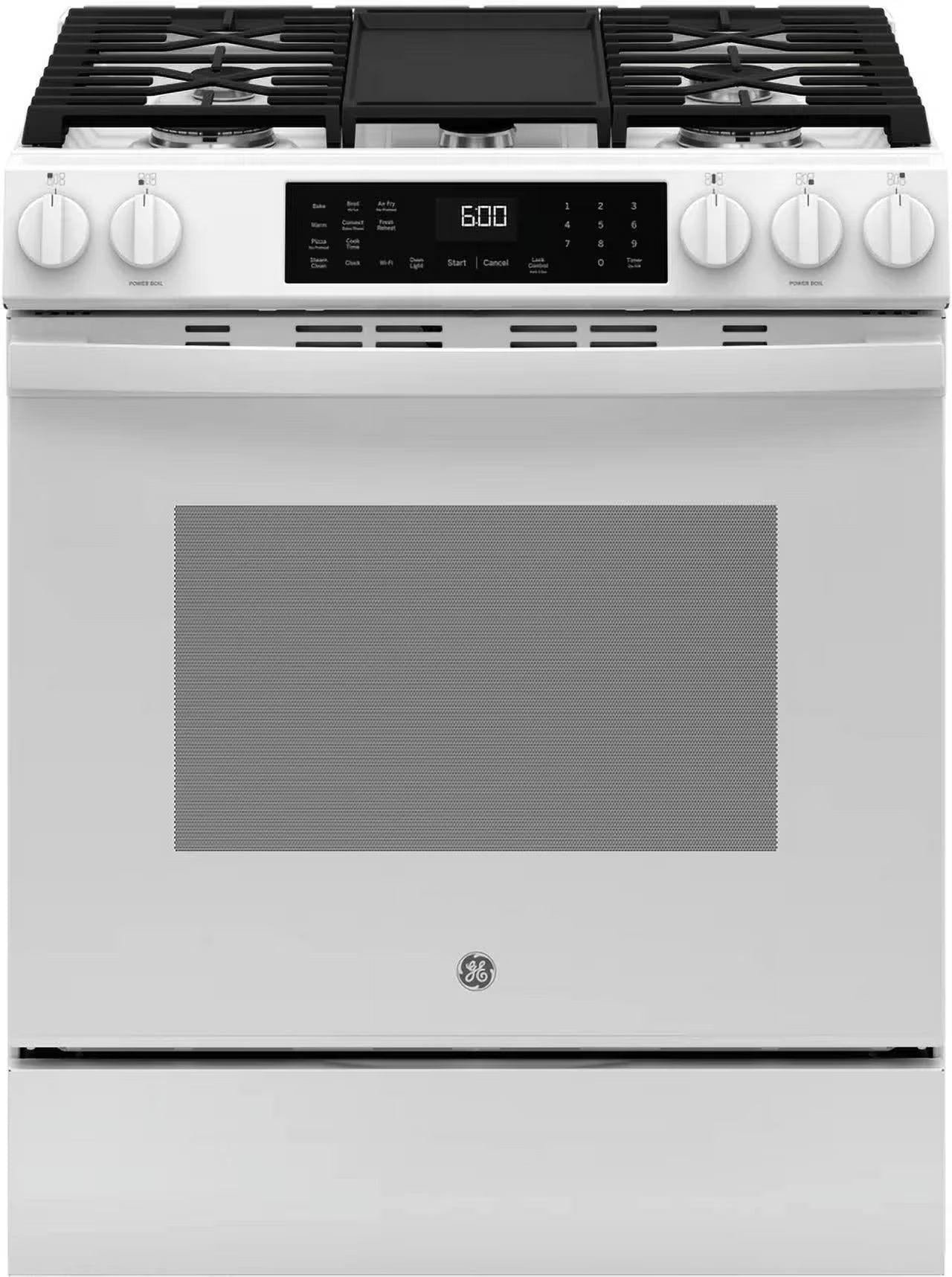 GE 30" Slide-In Front-Control Convection Gas Range with No Preheat Air Fry GGS600AVWW