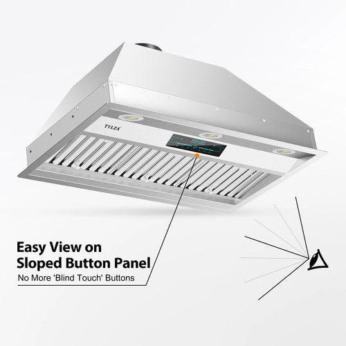 30 inch Built-in/Insert Range Hood, 900 CFM Ducted/Ductless Insert Range Hood with Charcoal Filter