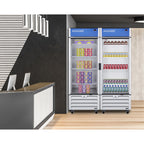 Full-sized glass door commercial display freezer