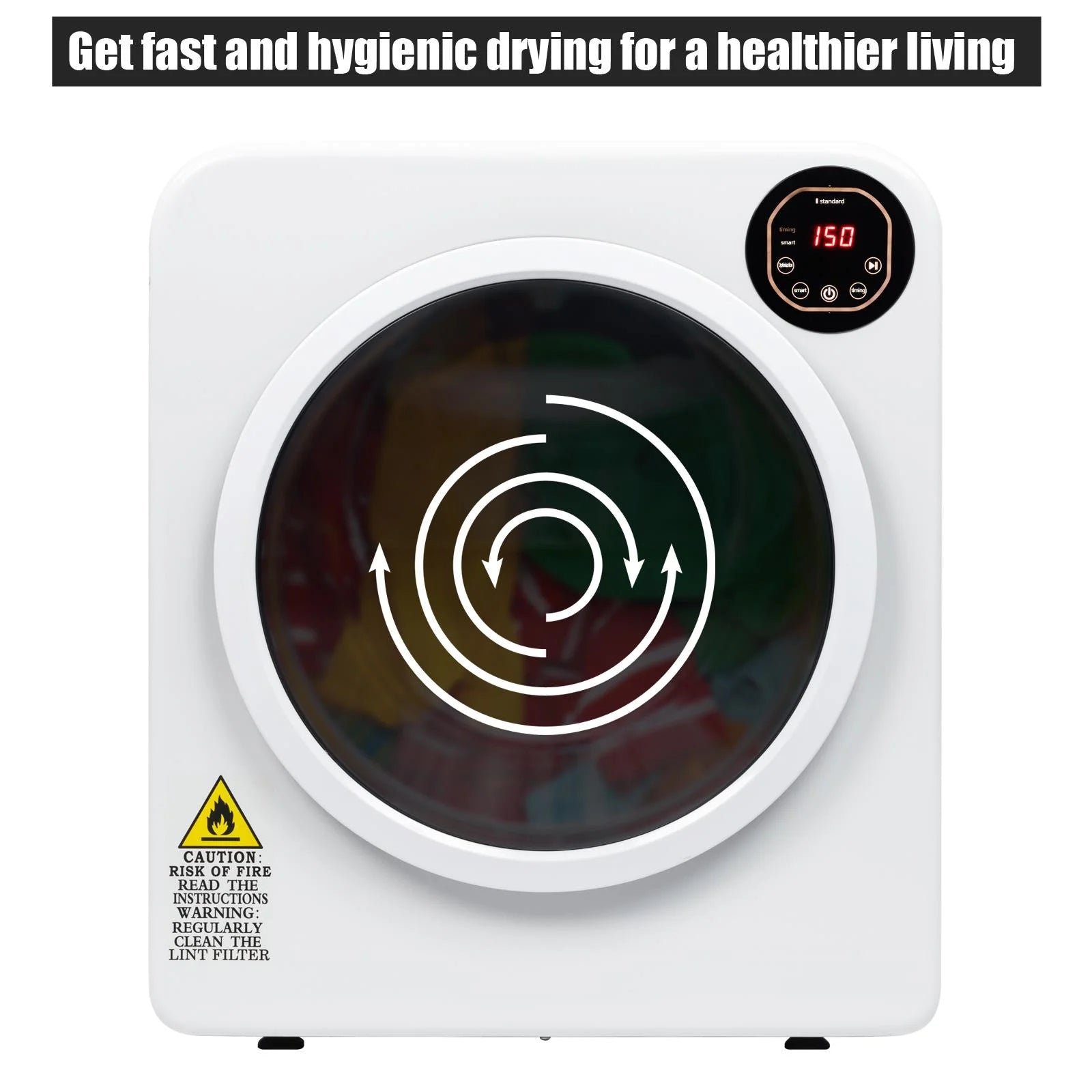 Zimtown Electric Tumble Laundry Dryer Stainless Steel Tub 13.2 lbs