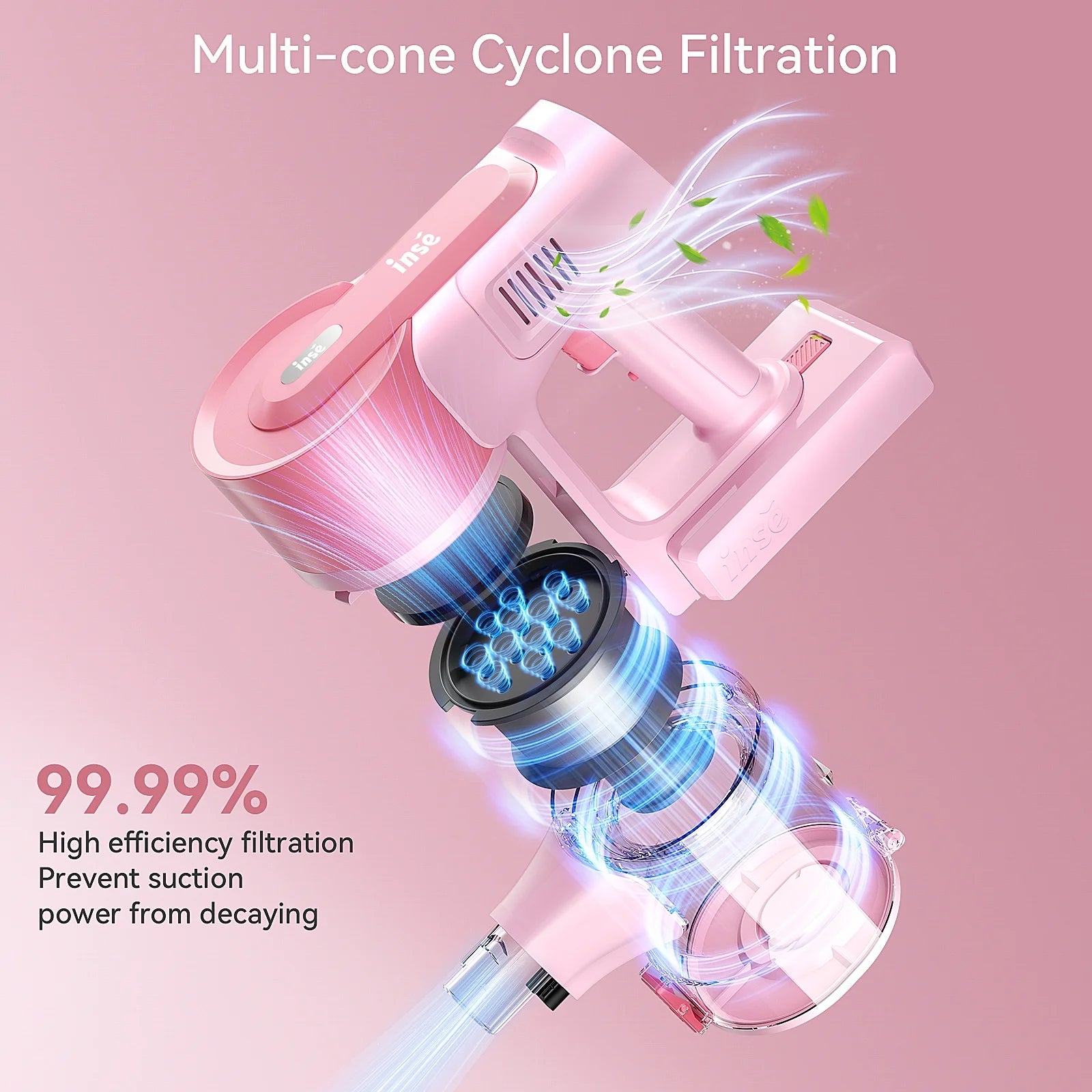 INSE Cordless Vacuum Cleaner, 6 in 1 Powerful Suction Stick ?Vacuum for Home Hardfloor Carpet Pet Hair, S11 Pro