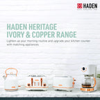 Haden Coffee Maker & Heritage 1.7 Liter Electric Kettle, Black & Chrome