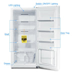 Smad 13.8 Cu ft Refrigerator White Freestanding Upright Counter Depth Freezer Garage Ready