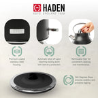 Haden Coffee Maker & Heritage 1.7 Liter Electric Kettle, Black & Chrome