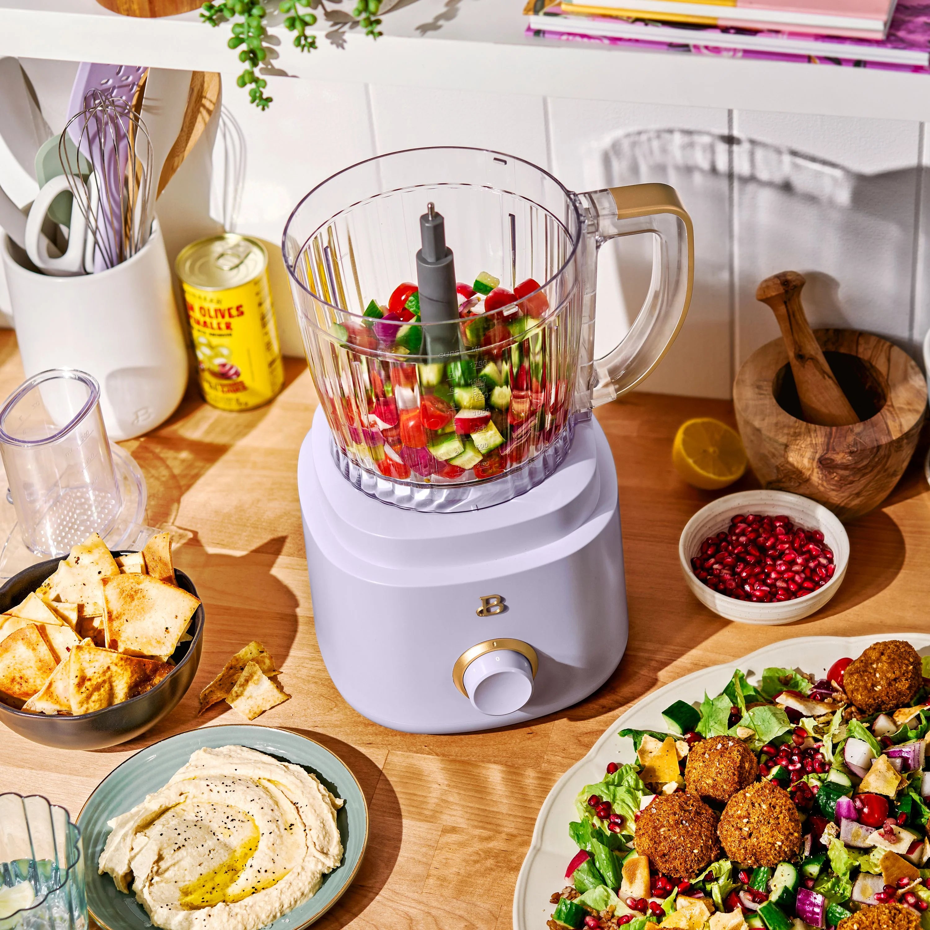 Beautiful 10-Cup Food Processor with Accessories, White Icing by Drew Barrymore