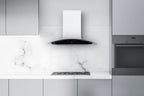Hauslane|Chef Series WM-639 30-inch Wall Mounted Range Hood | Contemporary Design Professional Suction | Dishwasher Safe Baffle Filters, 3 Speed Settings, Touch Control Panel