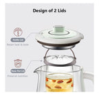 Bear Electric Kettle with Infuser & Stew Pot - 1.8L Health Pot, 16 Menus, Glass Kettle, Tea Maker, 120V, Green