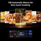 Aoile 24" Single Wall Oven with 2.5 Cu.Ft. Capacity, 3000W Built-in Electric Oven with 4 Cooking Functions & 108 Automatic Recipes