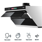 30 inch 900 CFM Convertible Under Cabinet Range Hood with  Charcoal Filter, Voice/Gesture/Touch Control