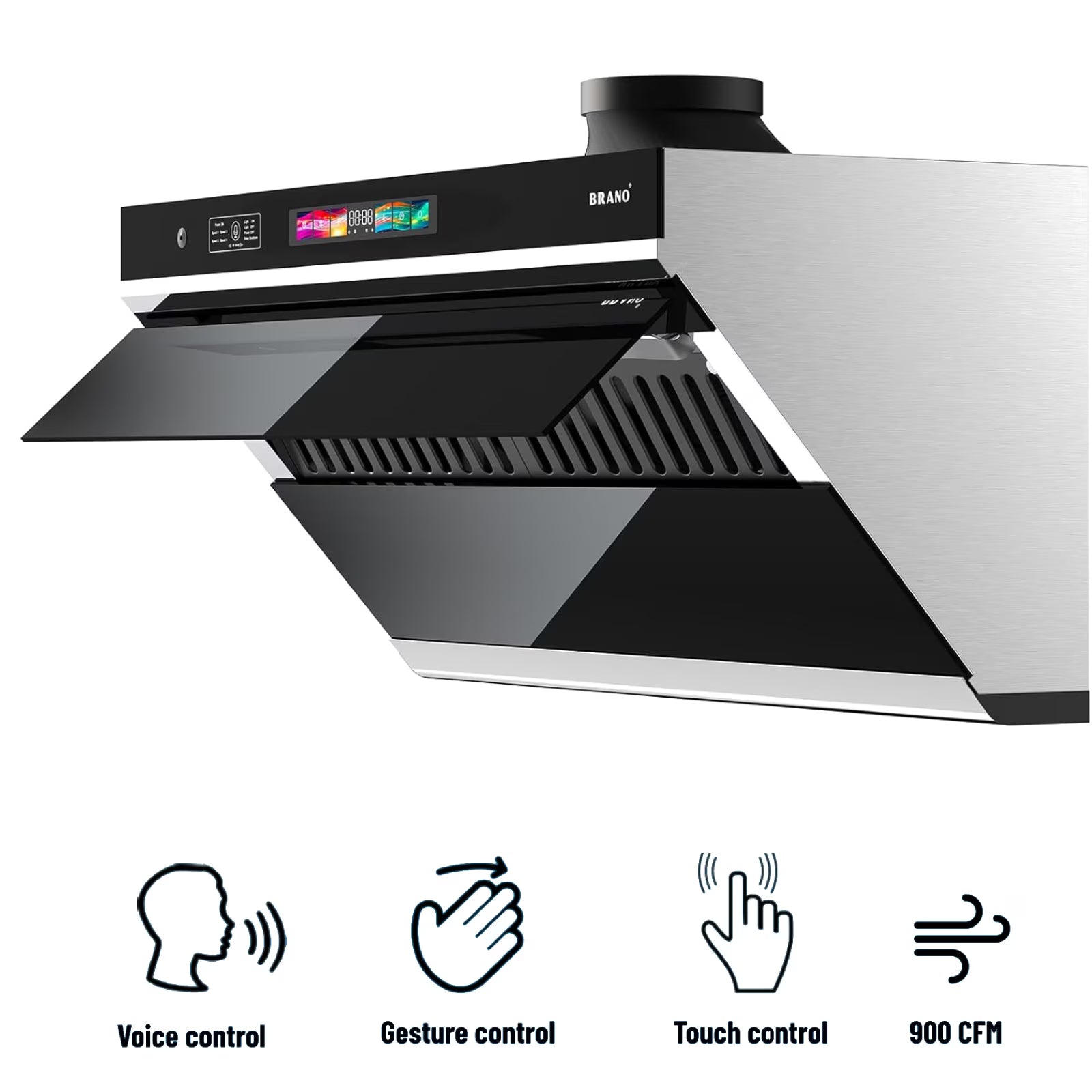 30 inch 900 CFM Convertible Under Cabinet Range Hood with  Charcoal Filter, Voice/Gesture/Touch Control